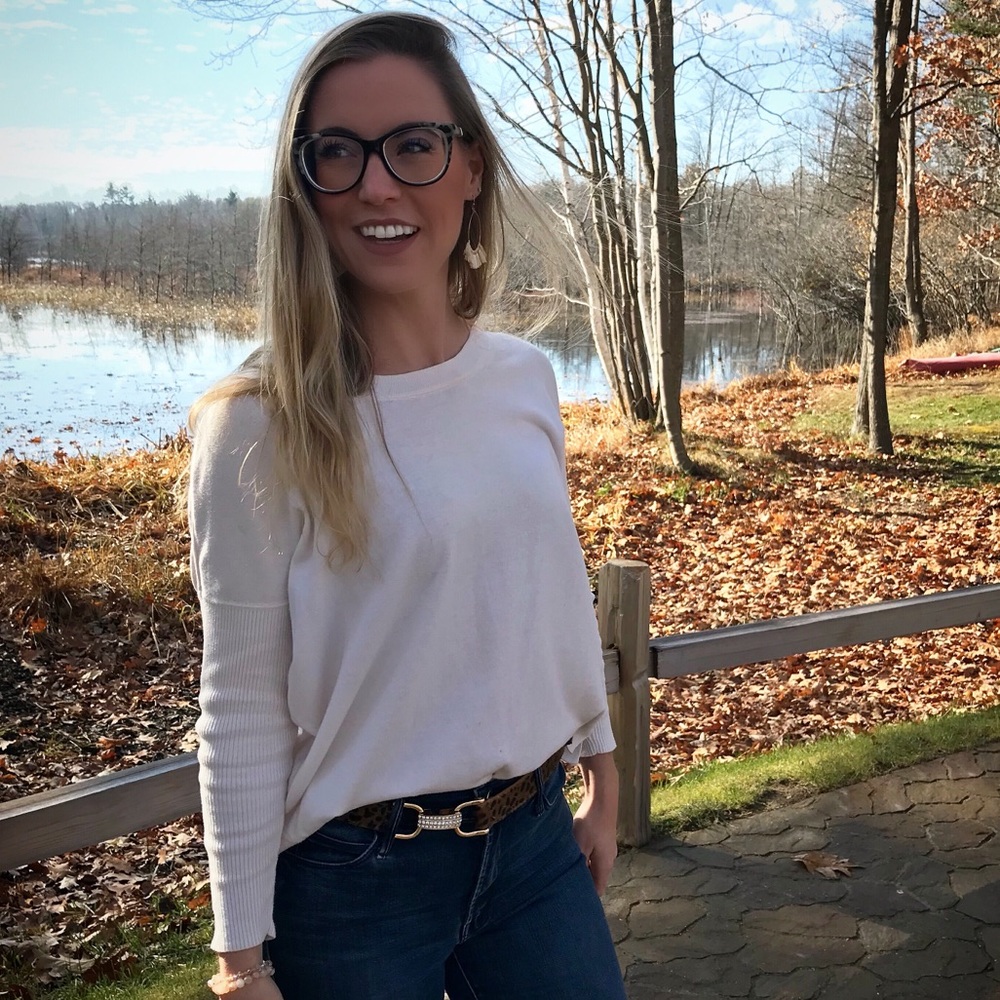 J. Crew ivory cream sweater, drop shoulder XS